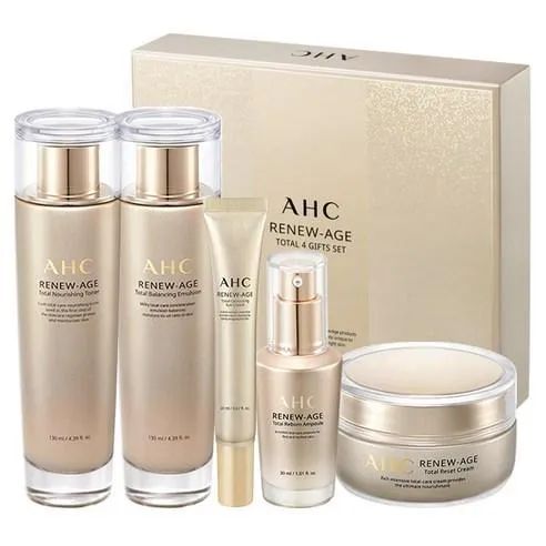 AHC Ultimate Anti-Aging Renewal Skincare Set with Four Specialized Formulas