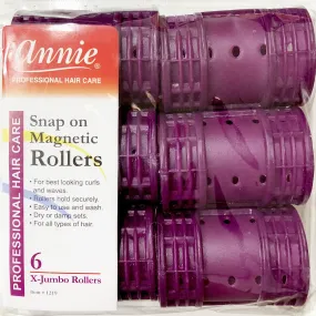 Annie Professional Snap On Magnetic Rollers Jumbo size 1219 Purple set of 6