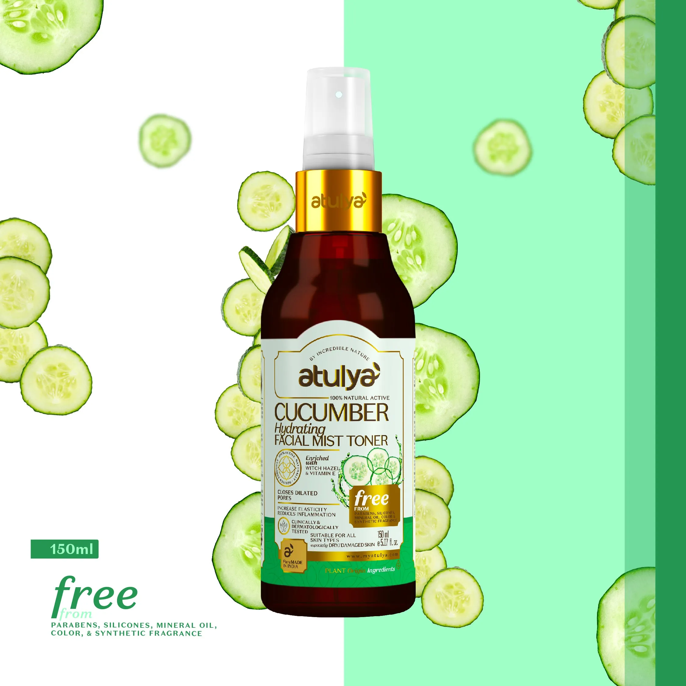 atulya Cucumber Hydrating Facial Mist toner (Buy 7 Products & Get Rs.700 Off)