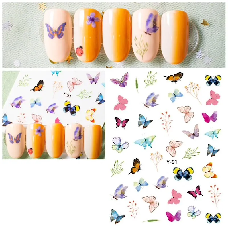 BUTTERFLIES Nail Art Stickers