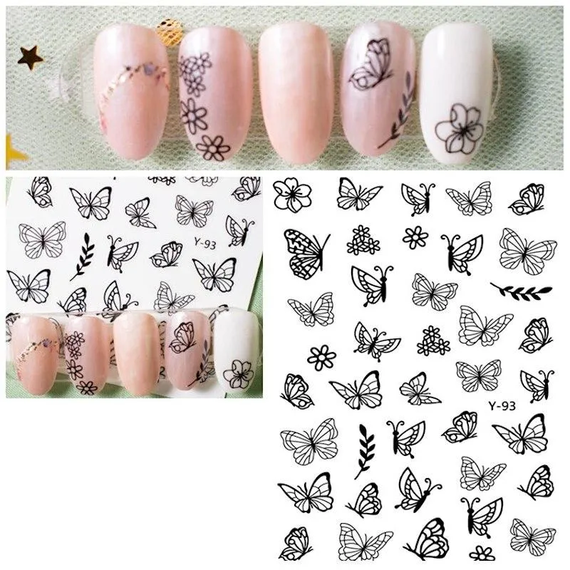 BUTTERFLIES Nail Art Stickers