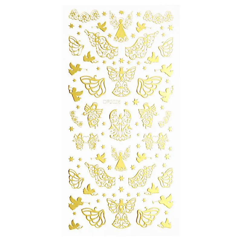 Christmas Gold and Fluorescent Nail Art Stickers