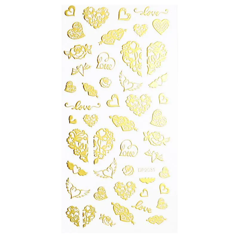 Christmas Gold and Fluorescent Nail Art Stickers