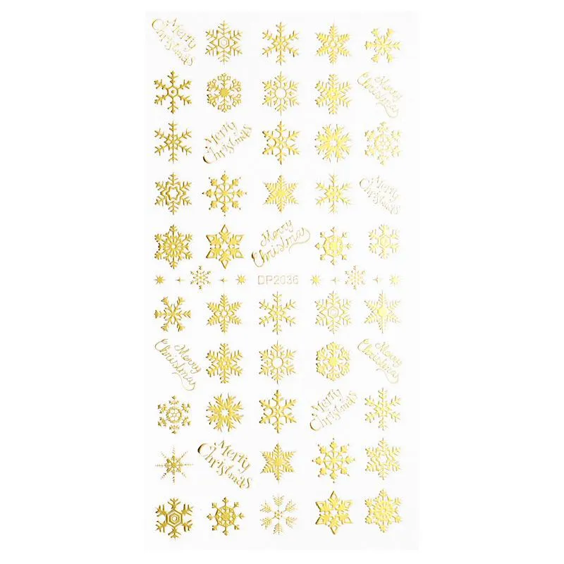 Christmas Gold and Fluorescent Nail Art Stickers