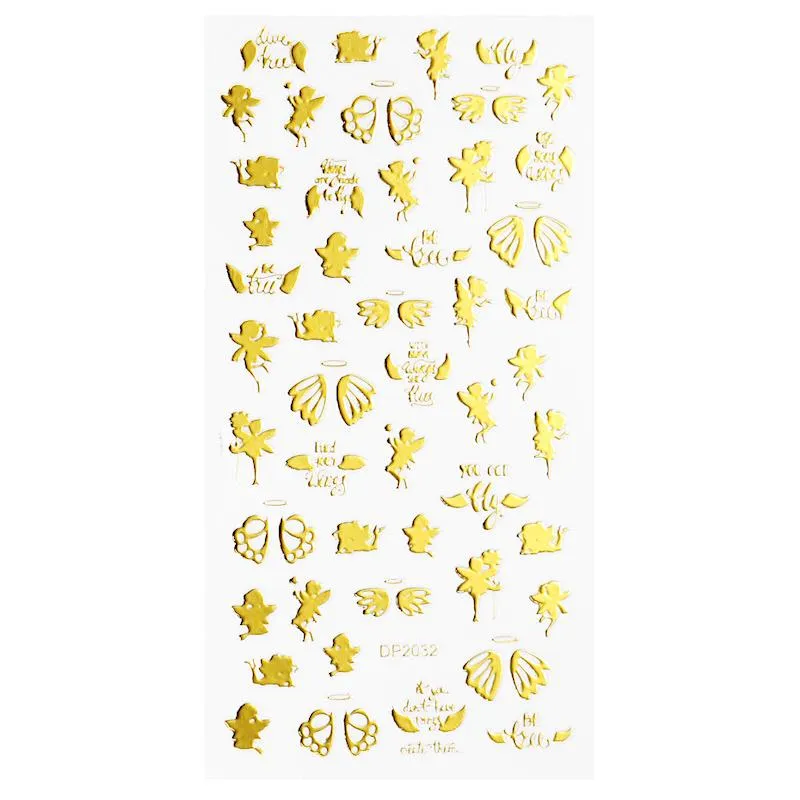 Christmas Gold and Fluorescent Nail Art Stickers