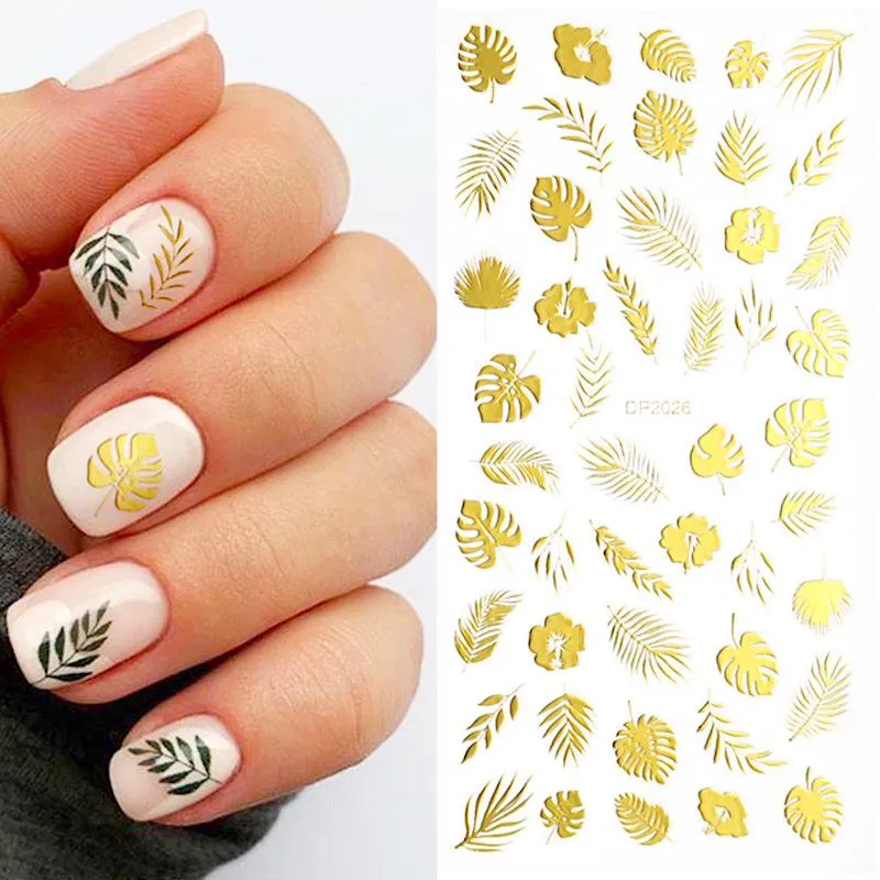 Christmas Gold and Fluorescent Nail Art Stickers