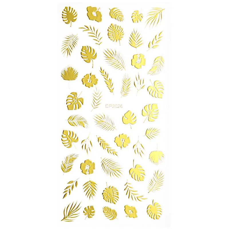 Christmas Gold and Fluorescent Nail Art Stickers