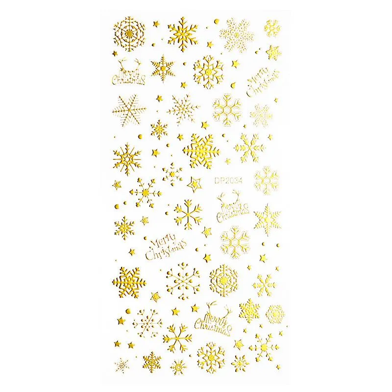 Christmas Gold and Fluorescent Nail Art Stickers