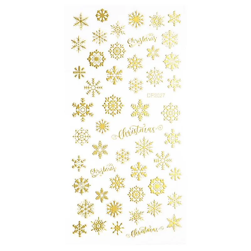 Christmas Gold and Fluorescent Nail Art Stickers