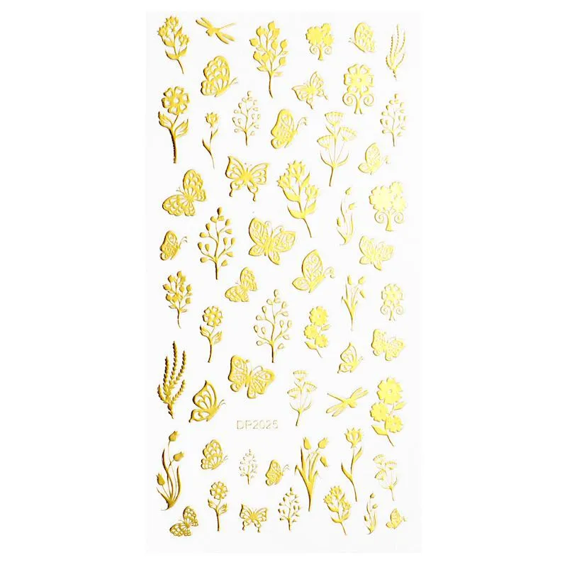 Christmas Gold and Fluorescent Nail Art Stickers