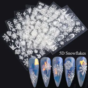 Christmas Snowflakes 5D Nail Art Stickers