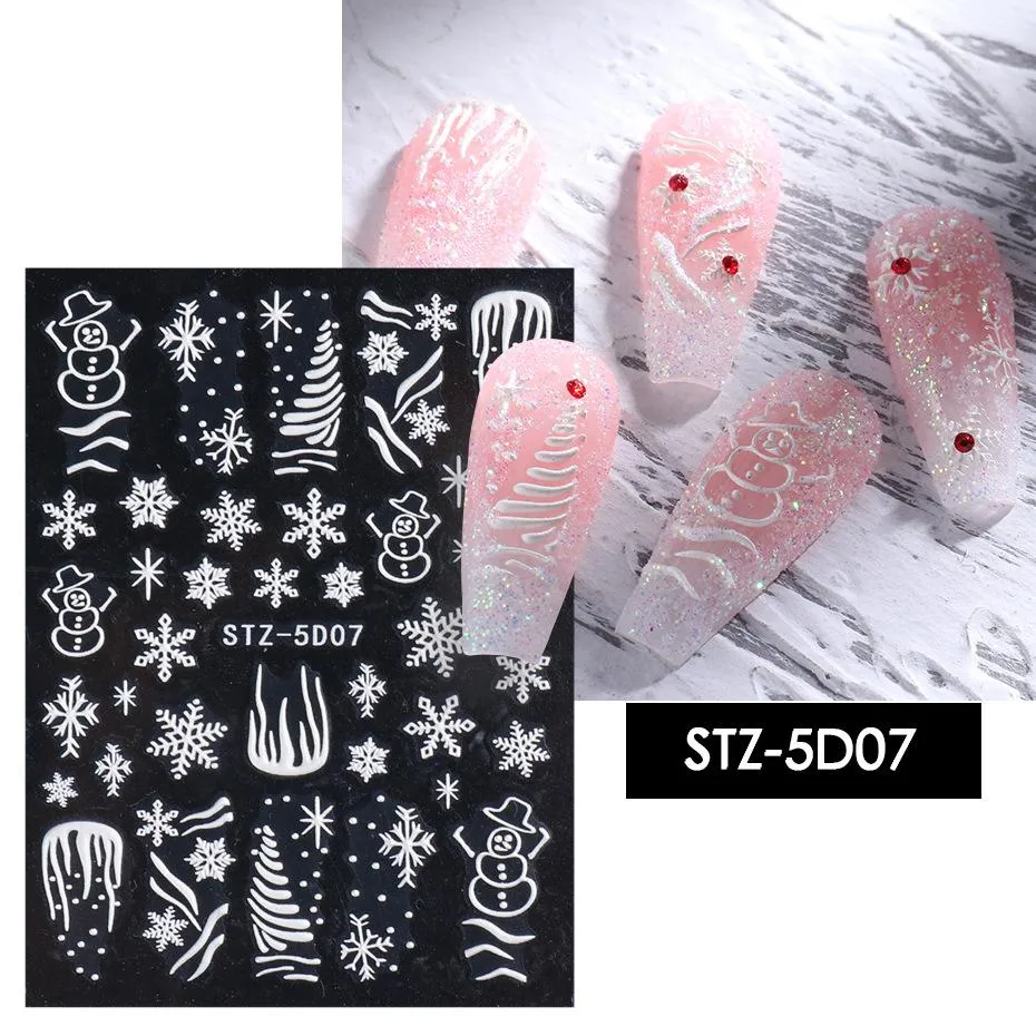 Christmas Snowflakes 5D Nail Art Stickers