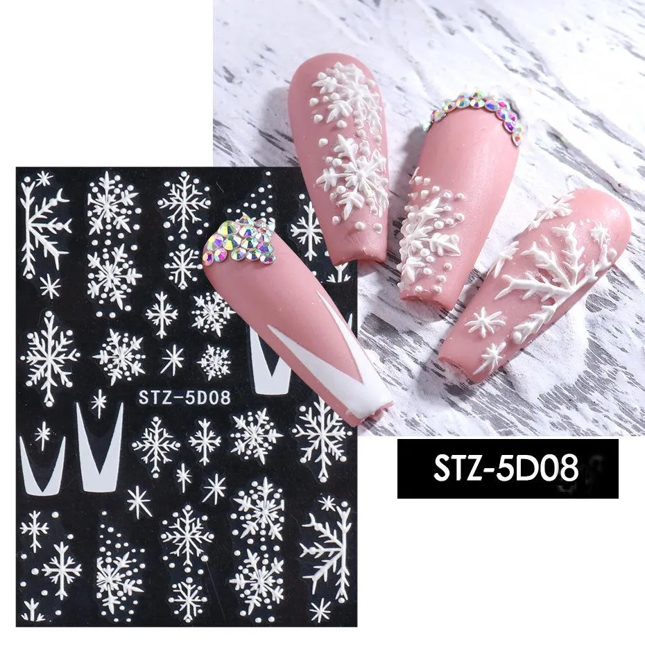 Christmas Snowflakes 5D Nail Art Stickers