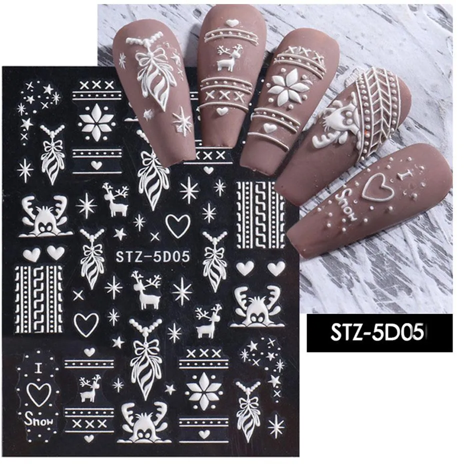 Christmas Snowflakes 5D Nail Art Stickers