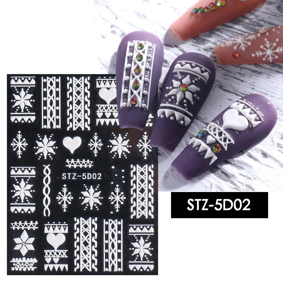 Christmas Snowflakes 5D Nail Art Stickers