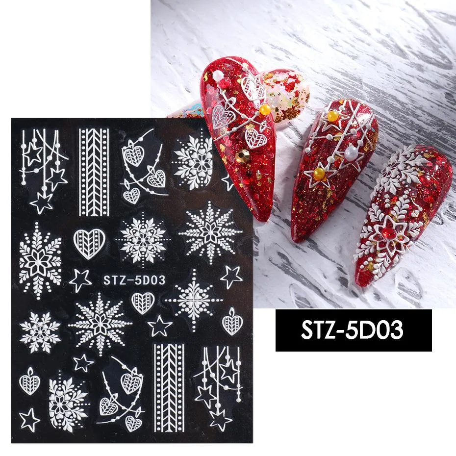 Christmas Snowflakes 5D Nail Art Stickers