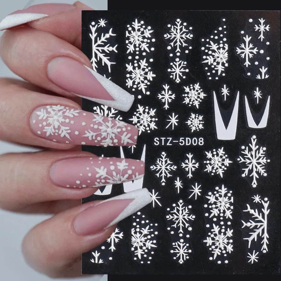 Christmas Snowflakes 5D Nail Art Stickers