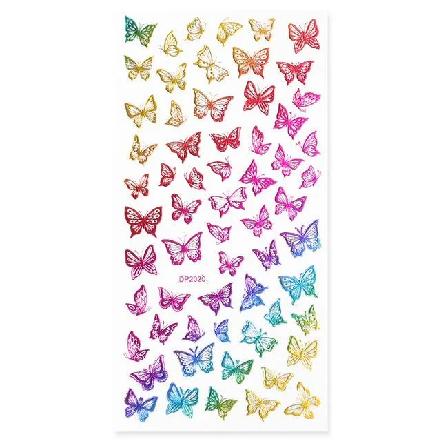 Coloured Butterfly/Heart/Crown Nail Art Stickers