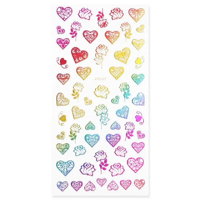 Coloured Butterfly/Heart/Crown Nail Art Stickers