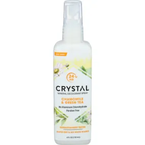 Crystal - Body Deodorant Spray Chamomile & Green Tea, 4 Oz (Pack Of 1)