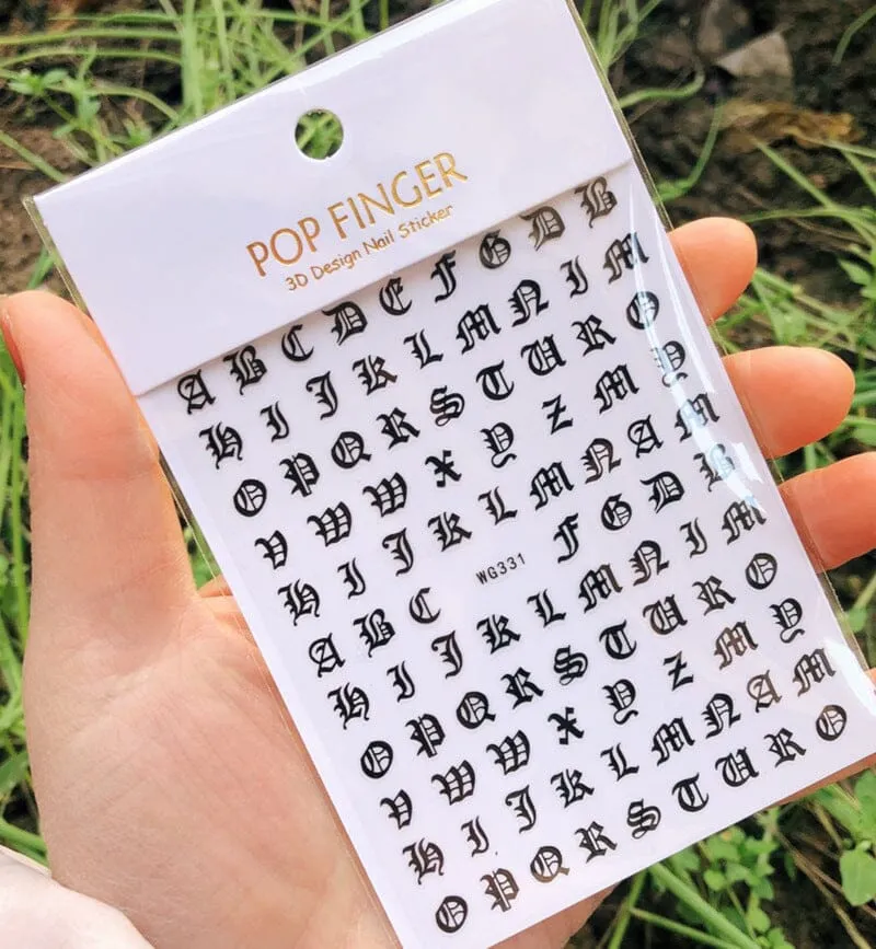 Nail Art Sticker - Letters (Old English)