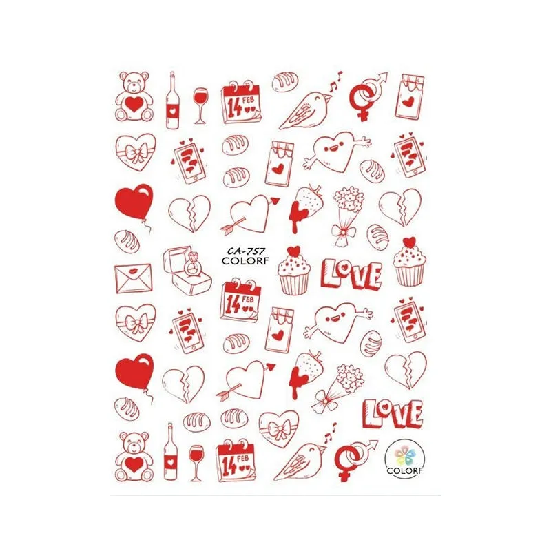 Nail Art Stickers - PARIS & LOVE