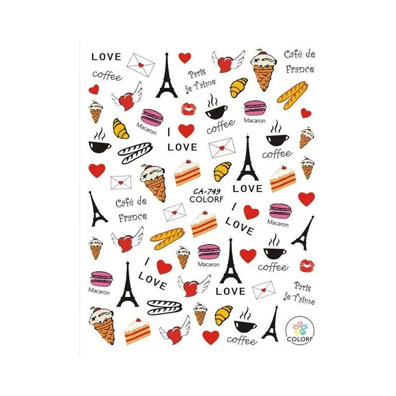 Nail Art Stickers - PARIS & LOVE