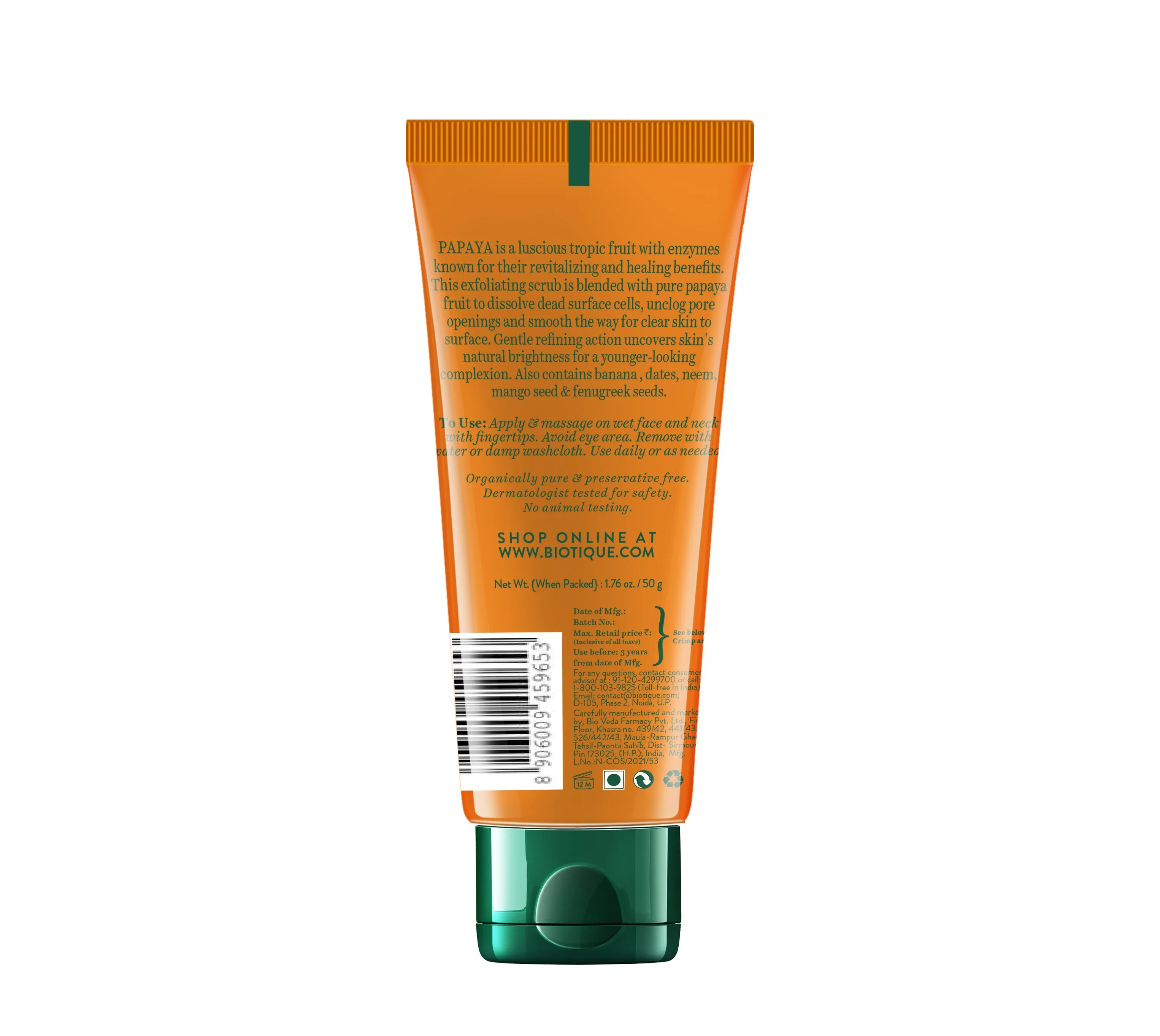 PAPAYA Tan Removal Brightening & Revitalizing Face Scrub